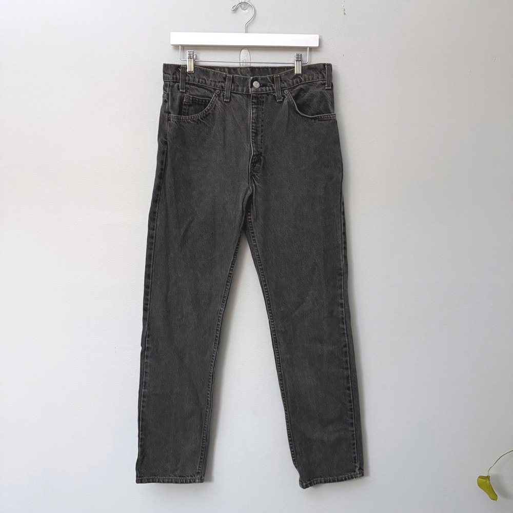Vintage 90s Levi's 505 Black Wash Denim Jeans Straight Leg 33x32 (32x31.5)
